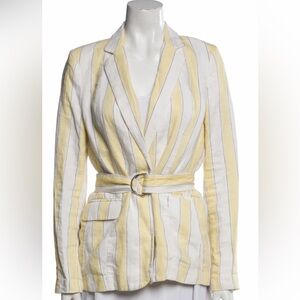 Frame Striped Yellow and White Women's Blazer
